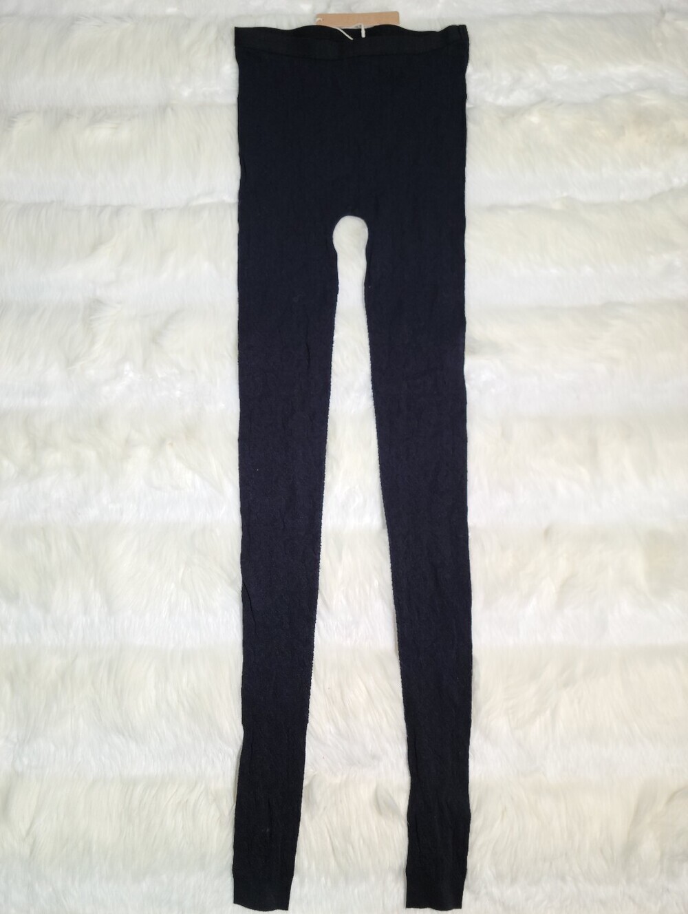 SKIMS Knit Lace Stirrup Legging Black Obsidian Women S/M NEW